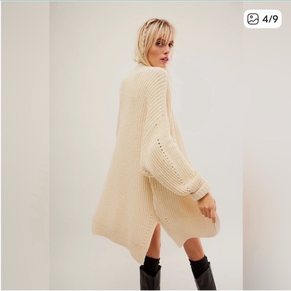 NWT Free People Nightingale Cardigan Cream Size Large - Picture 4 of 14